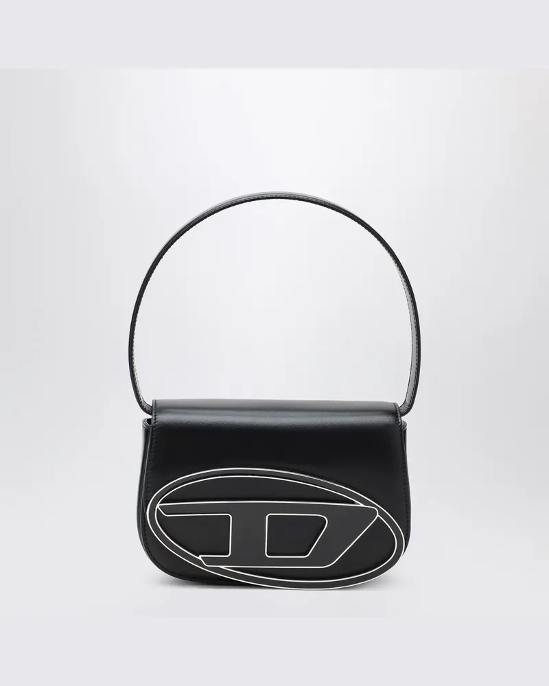 Diesel 1DR-Ikonische Lederhandtasche in Schwarz Schwarz