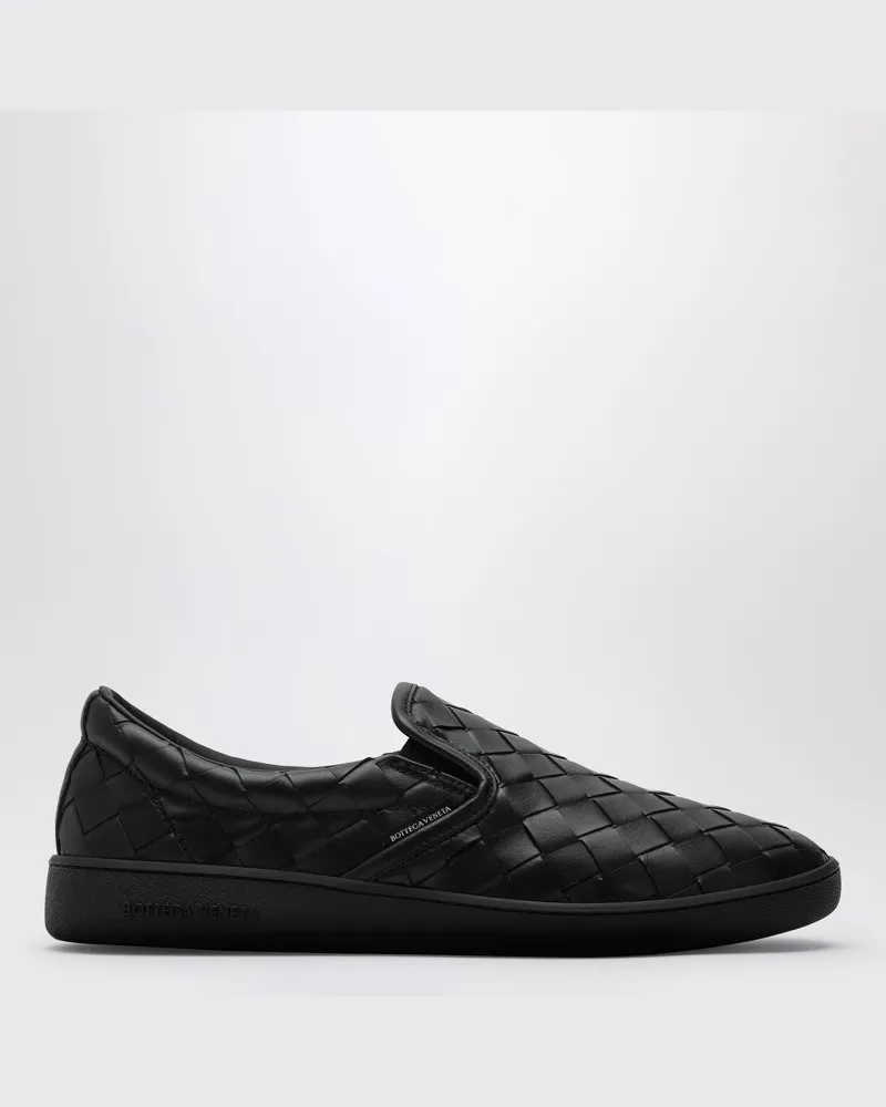 Bottega Veneta Schwarzer Slip-on-Sneakers Sawyer mit Flechtmotiv Schwarz
