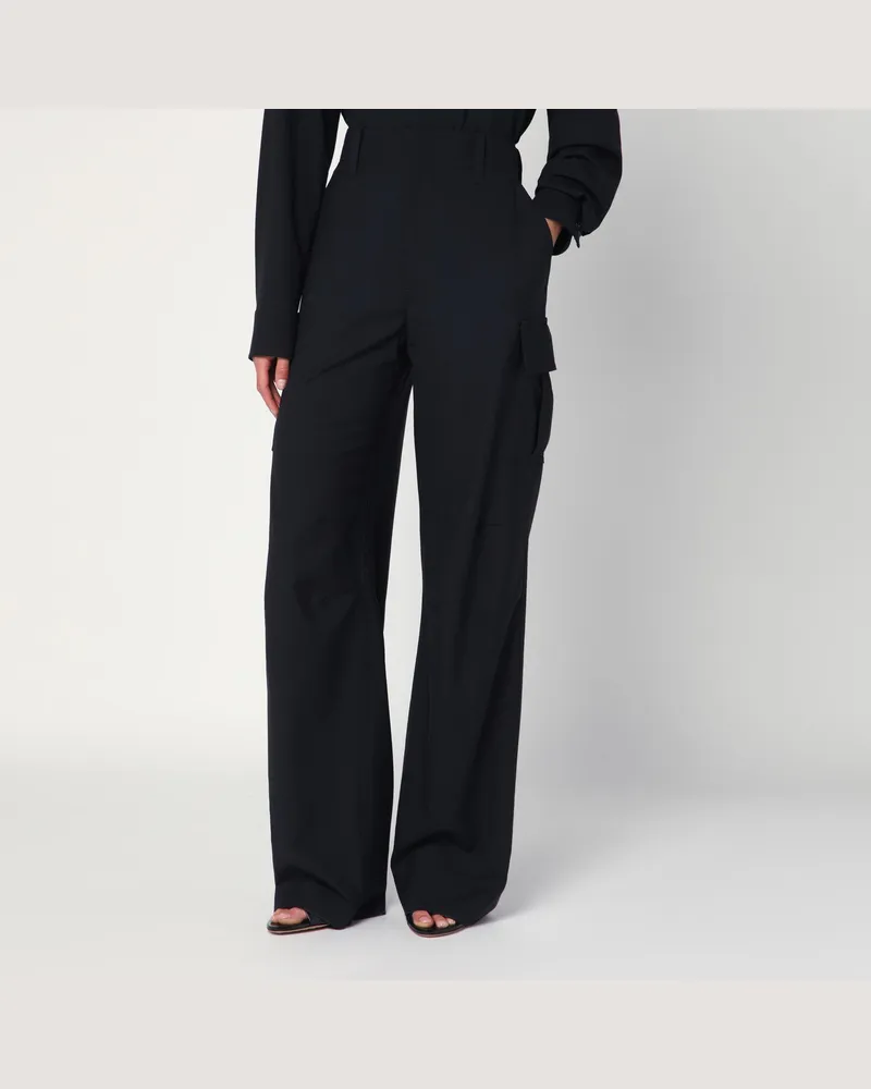 Bottega Veneta Nachtblaue Cargohose aus Wolle Blue