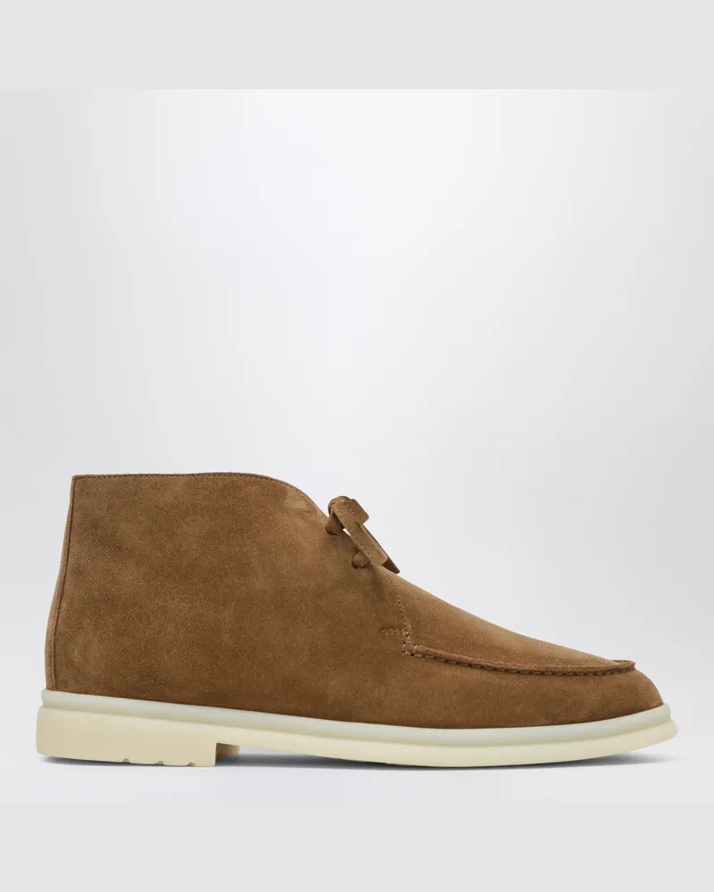 Loro Piana Beige Schnürstiefelette aus Wildleder Beige