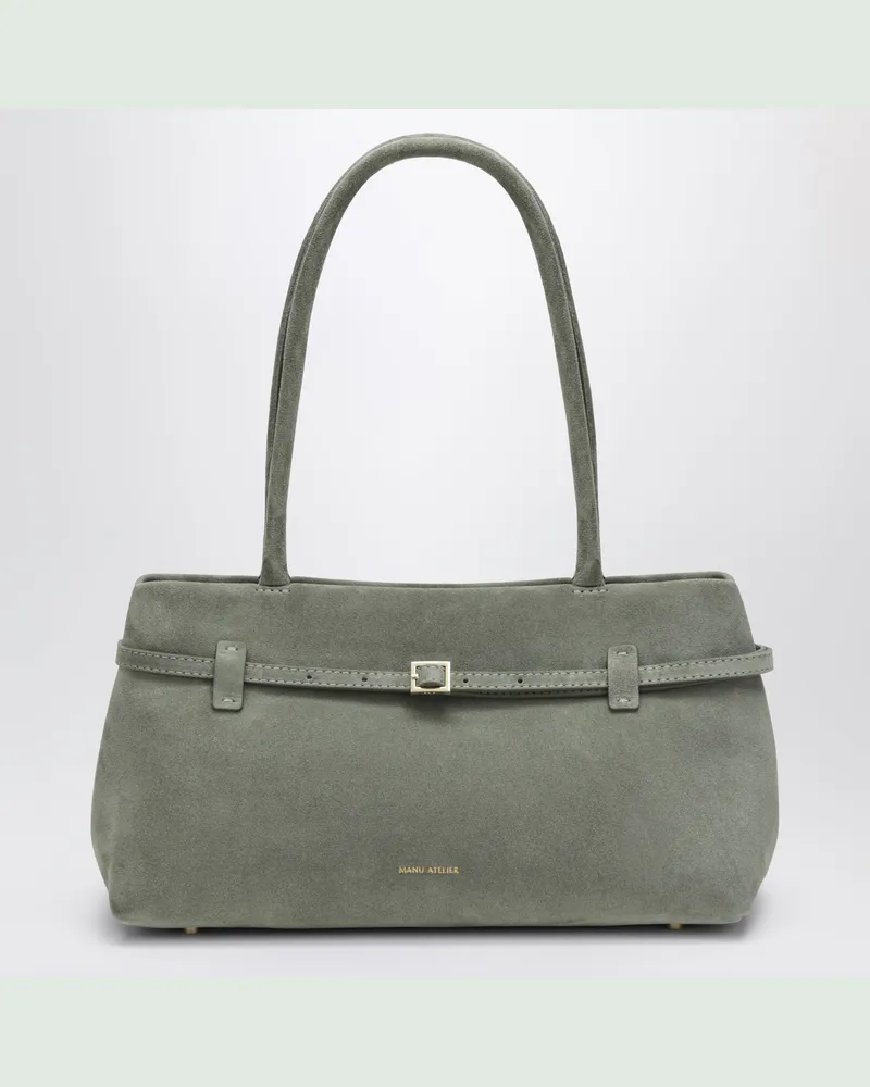 Manu Atelier Cambon East West Tasche aus Wildleder in Pepe Green Green