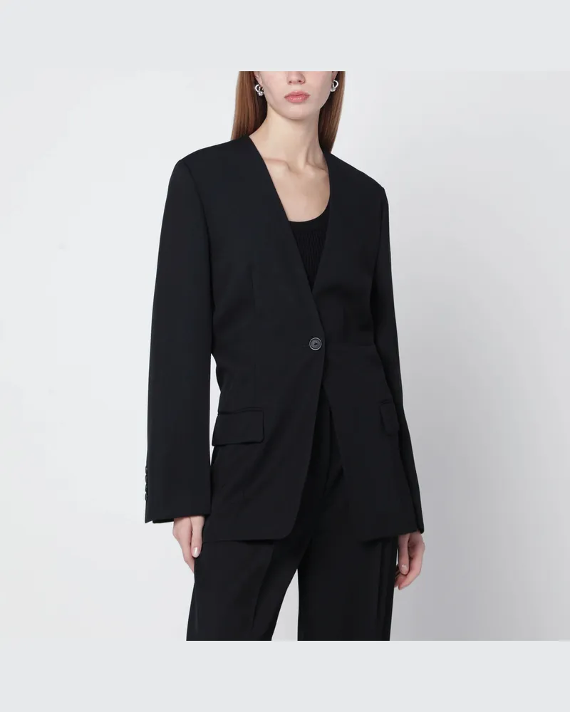 Totême Schwarze Jacke aus Wollmix Black