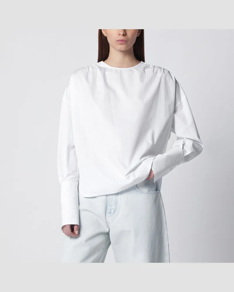 Alaïa Popeline-Bluse mit Rüschen 