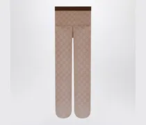 Braune Nylonstrumpfhose mit GG-Muster