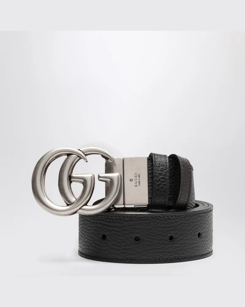 Gucci Beidseitig tragbarer Gürtel GG Marmont schwarz Schwarz