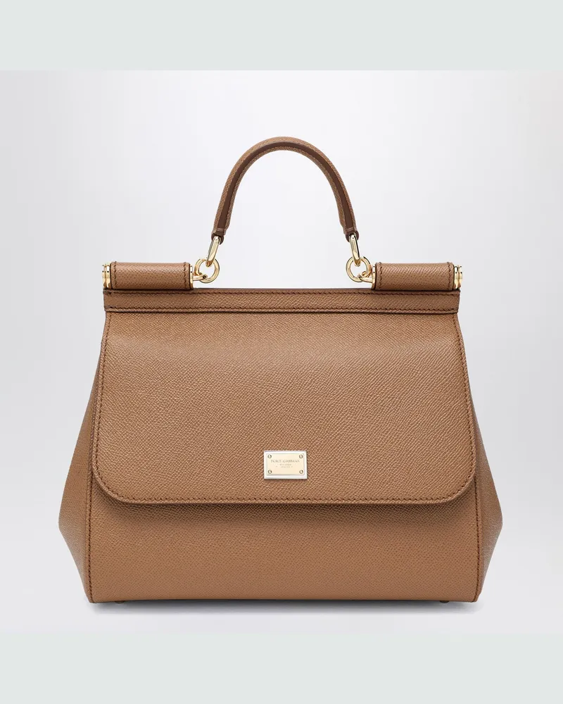 Dolce & Gabbana Große Karamell Sicily Handtasche Brown