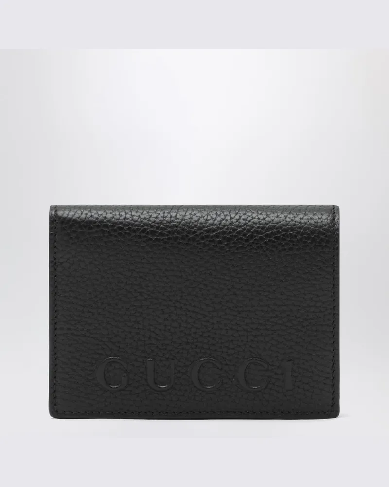 Gucci Schwarze Reißverschlussbörse mit Logo Schwarz