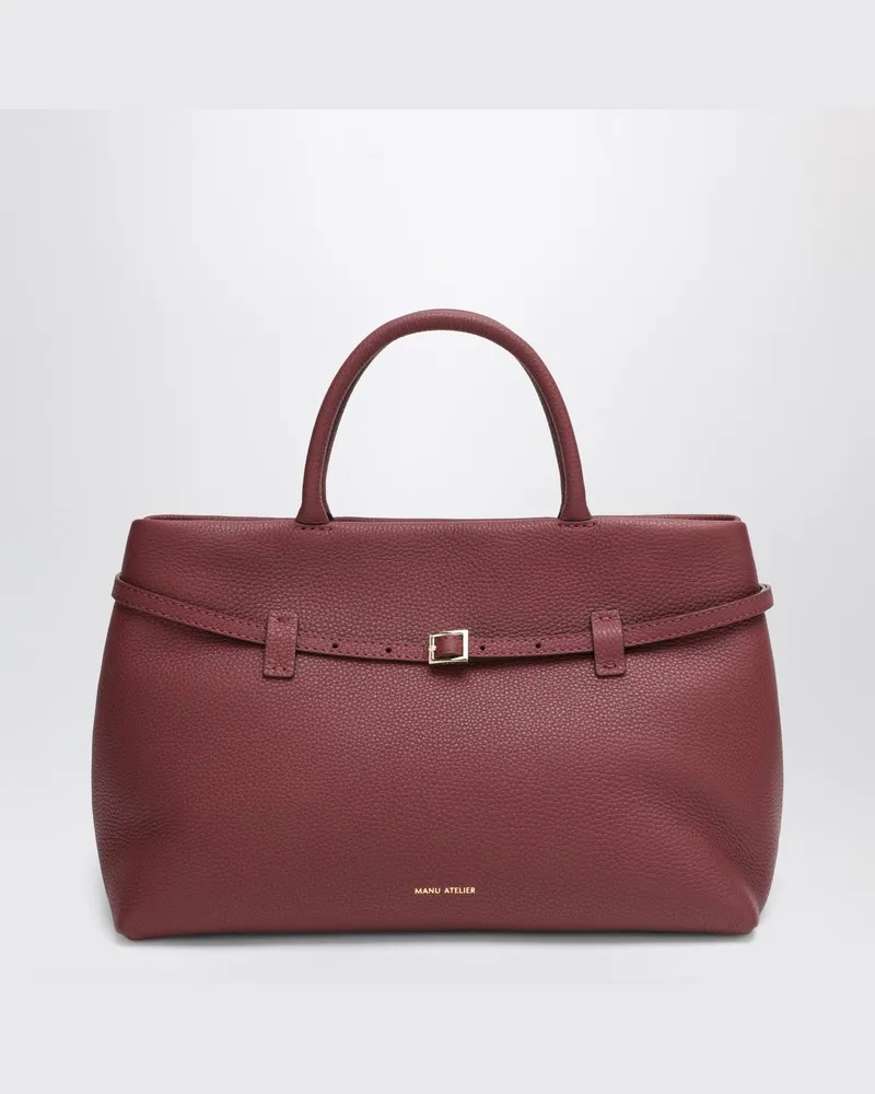 Manu Atelier Le Cambon 35 burgunderfarbene Tasche aus Wildleder Burgunderrot