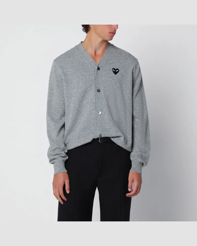 Comme des Garçons Hellgrauer Cardigan aus Wolle mit V-Ausschnitt Grey