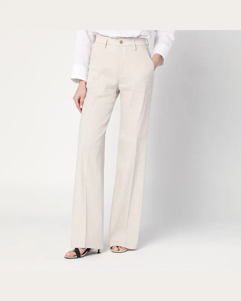 Department 5 Graumelierte Misa-Hose aus Leinenmischung Beige