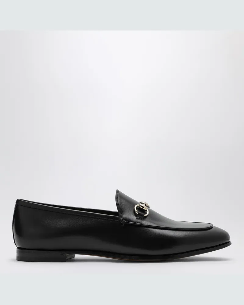 Gucci Jordaan-Slipper aus schwarzem Leder 