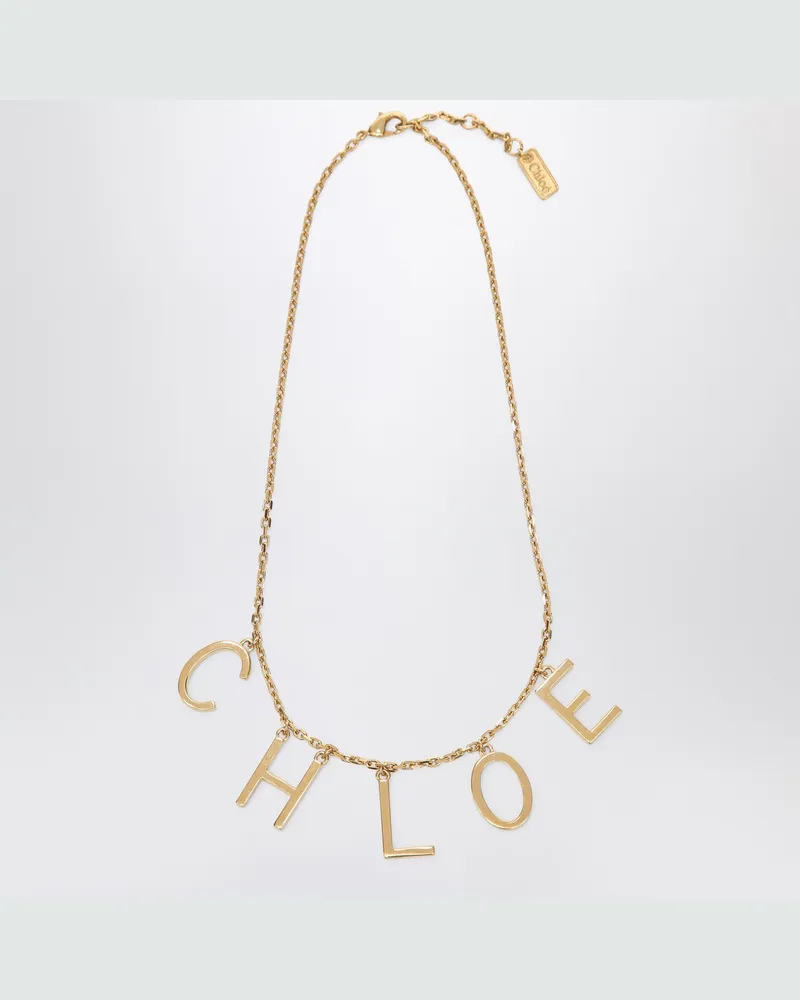 Chloé Letters Kette aus Messing in Vintage Gold 