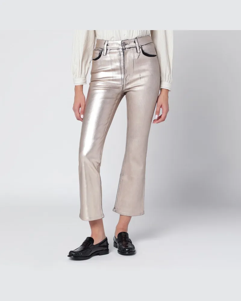 Frame Denim Champagnerfarbene The Reboot Cropped-Hose Metallisch