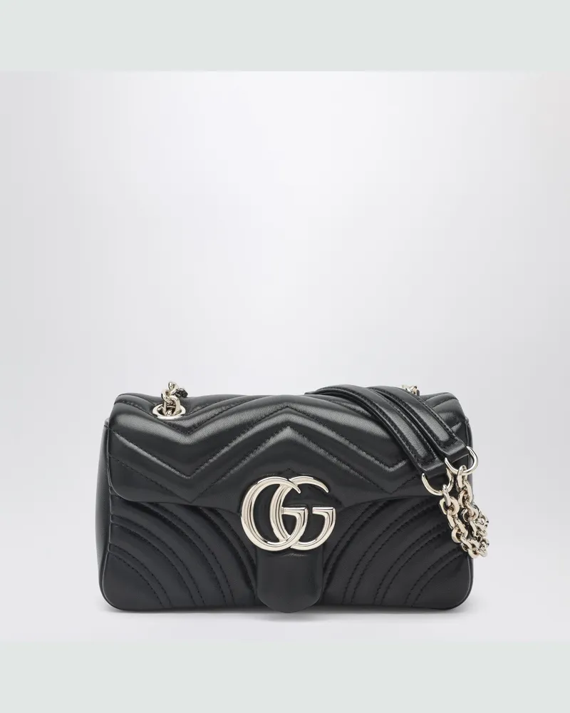 Gucci Kleine schwarze GG Marmont Umhängetasche Black