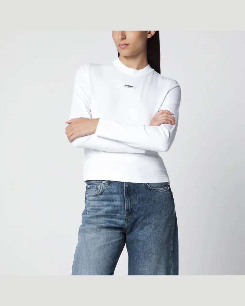 Jacquemus T-Shirt Le Gros Grain aus Stretch-Baumwolle weiß White