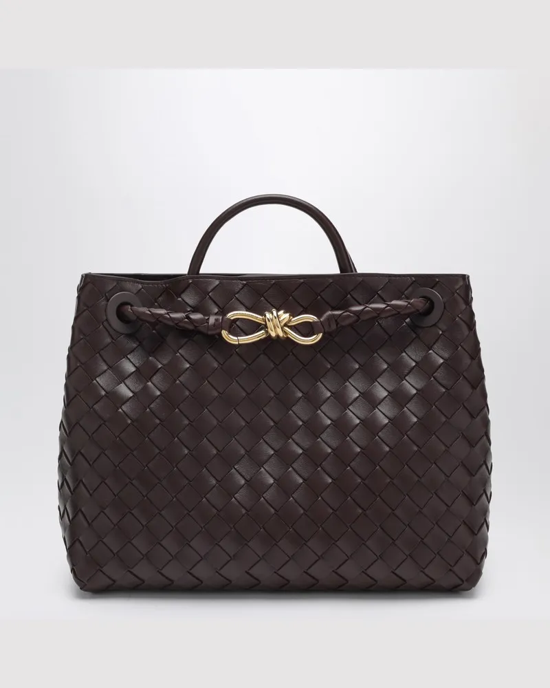 Bottega Veneta Andiamo-Tasche mittelgroß in der Farbe Dark Barolo Burgunderrot