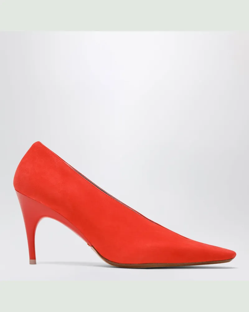 Balenciaga Duchesse Pumps 90 mm aus Ziegenvelours in Tangerine Orange