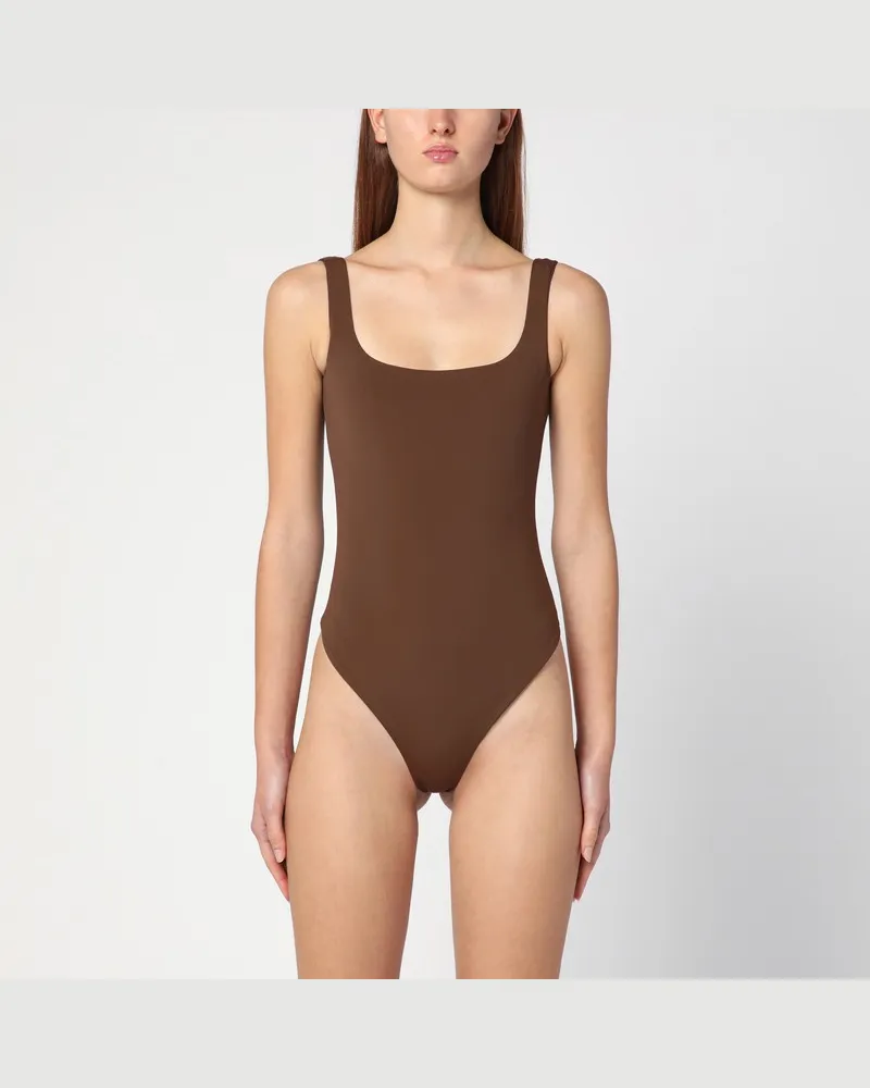 Entire Studios Brauner Bodysuit aus Nylon-Mix Braun