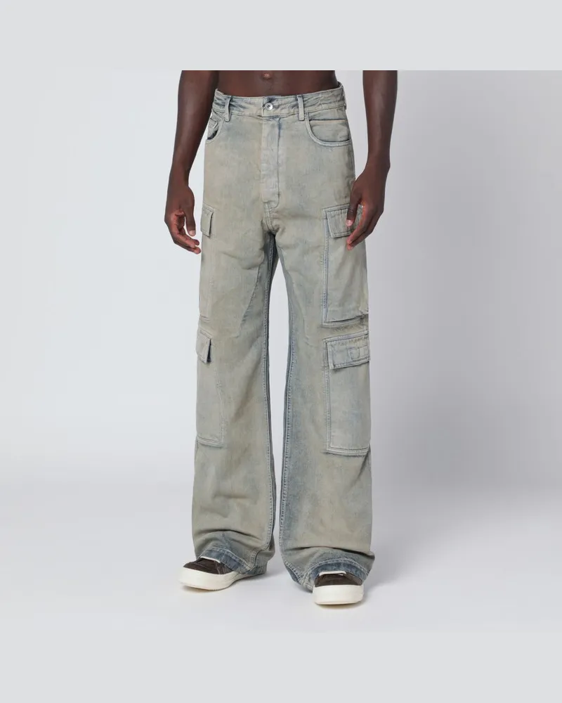DRKSHDW by Rick Owens Perlfarbene Cargo-Jeans mit Vintage-Effekt Weiß