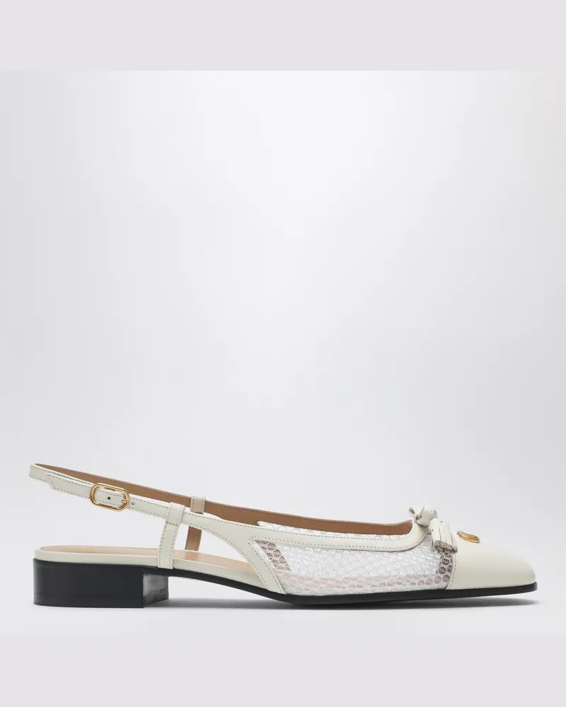 Valentino Garavani Valet Du Roi Slingback-Ballerinas elfenbeinfarben White