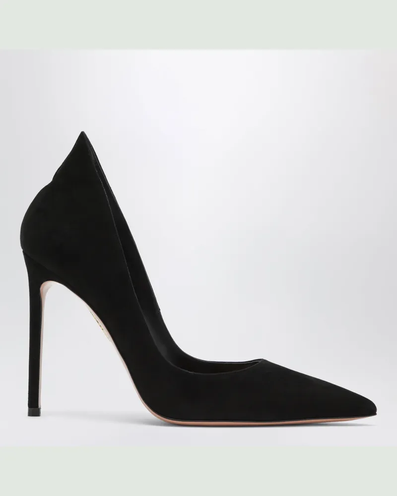 Aquazzura Schwarze Pumps aus Veloursleder Black