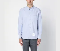 Hellblaues Button-Down-Hemd aus Baumwolle