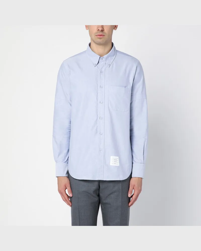 Thom Browne Hellblaues Button-Down-Hemd aus Baumwolle Hellblau