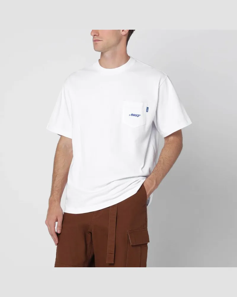 AWAKE NY Weißes Rundhals-T-Shirt mit Logo Weiß