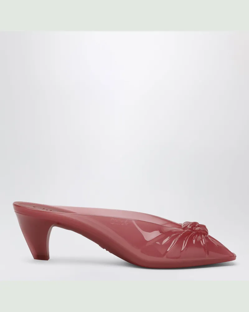 Chloé Rosa Jelly Pantoletten aus transparentem TPU mit Schleife Pink