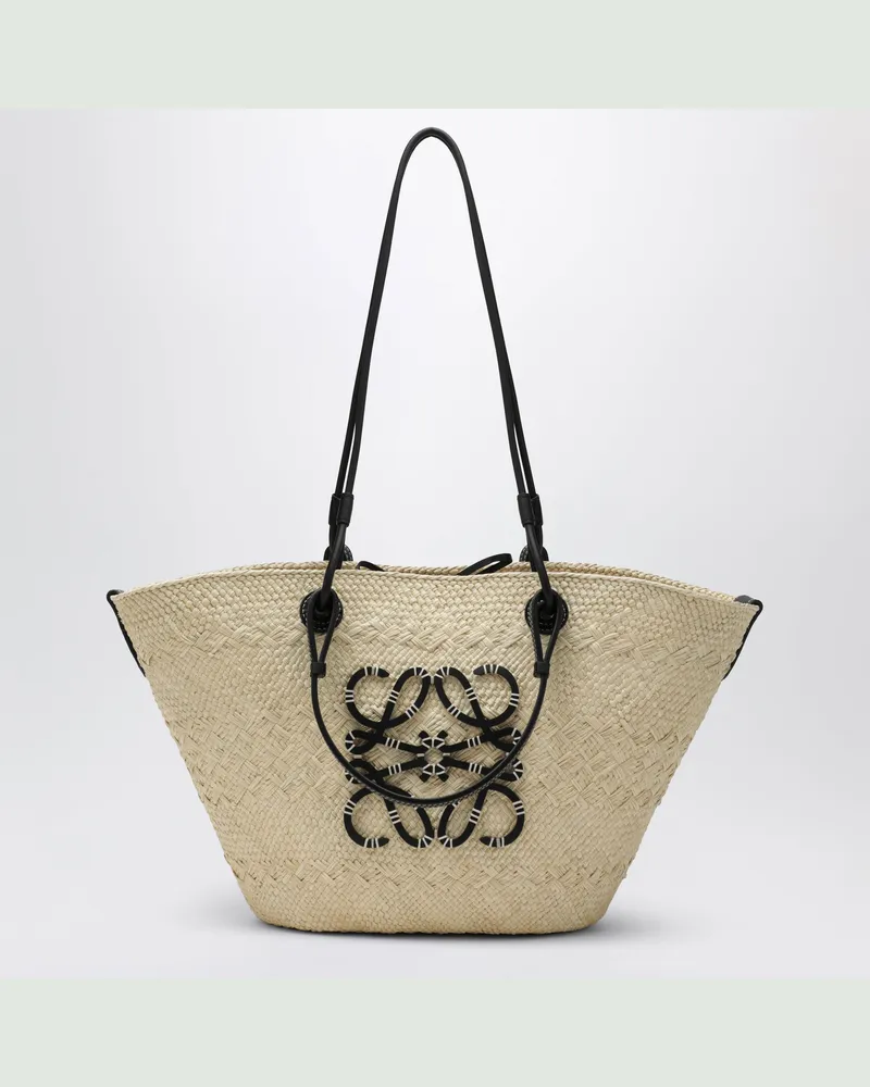 Loewe Mittelgroße Anagram Basket Tasche in Natural/Black Beige