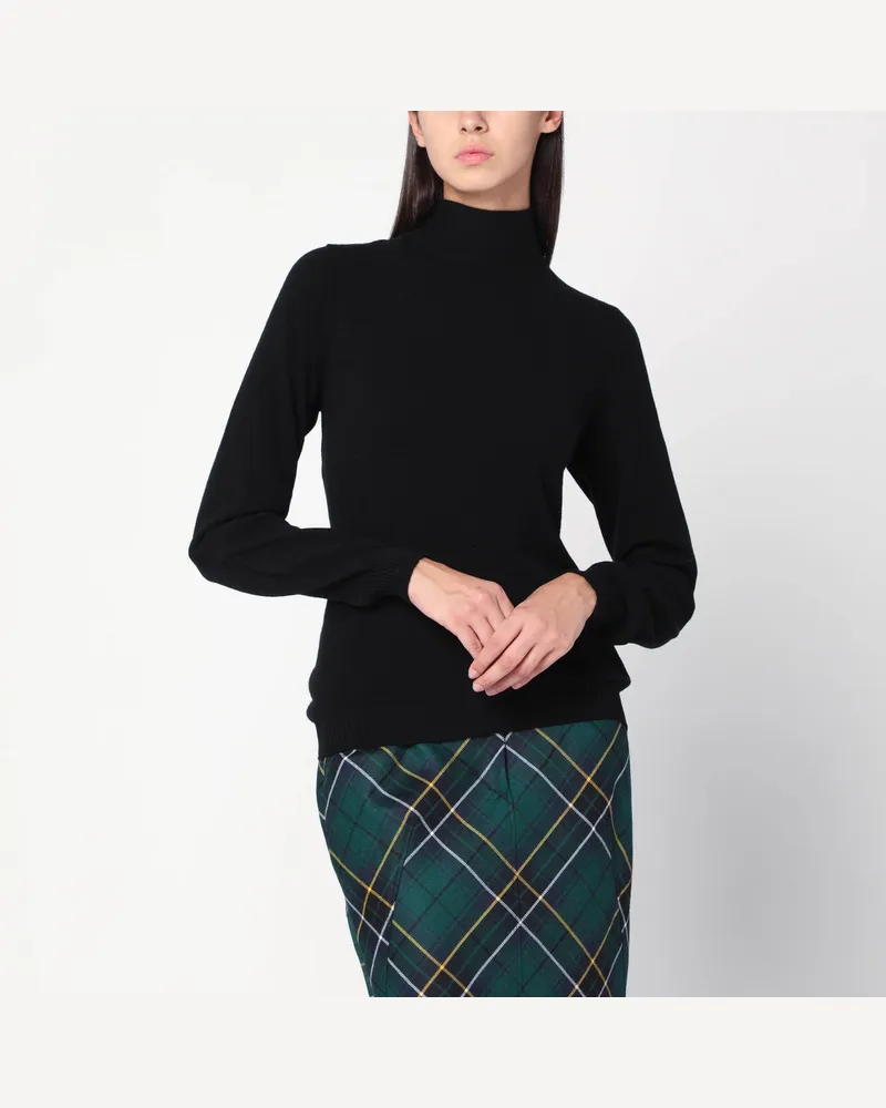 Moschino Schwarzer Rollkragenpullover mit überkreuzten Details 