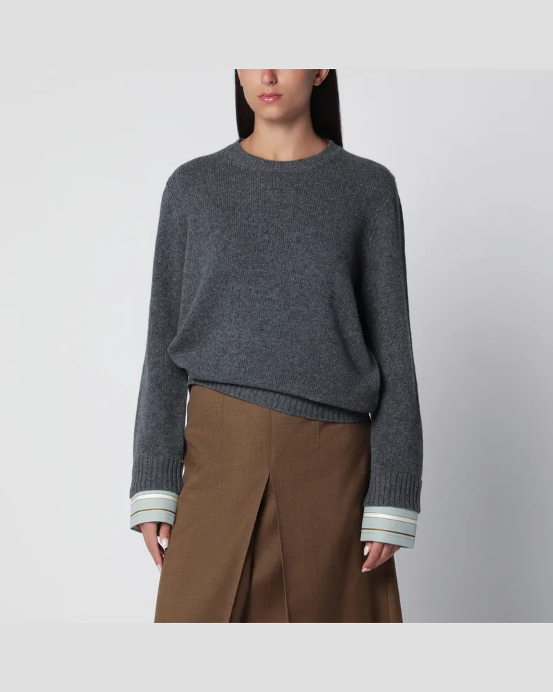 Prada Pullover aus Wolle und Kaschmir in Schiefergrau Grey