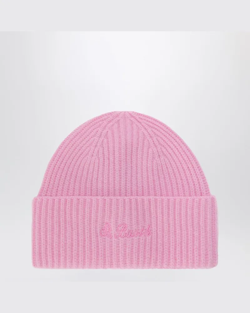 MC2 Saint Barth Rosa Wollmütze mit Logo-Stickerei Rosa