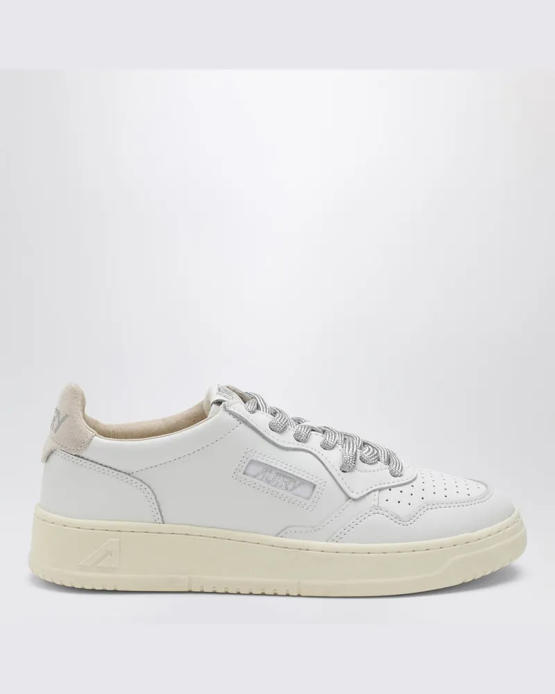 AUTRY Medalist Low Sneaker in Weiß mit beigem Wildleder Weiß