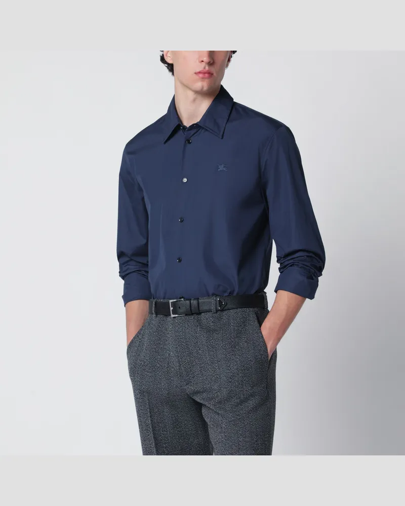 Burberry Blaues Baumwollhemd mit EKD Blue