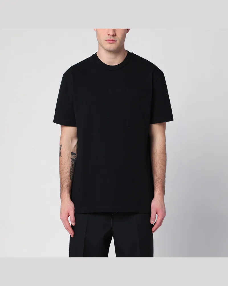Jil Sander Schwarzes Baumwoll-T-Shirt Black