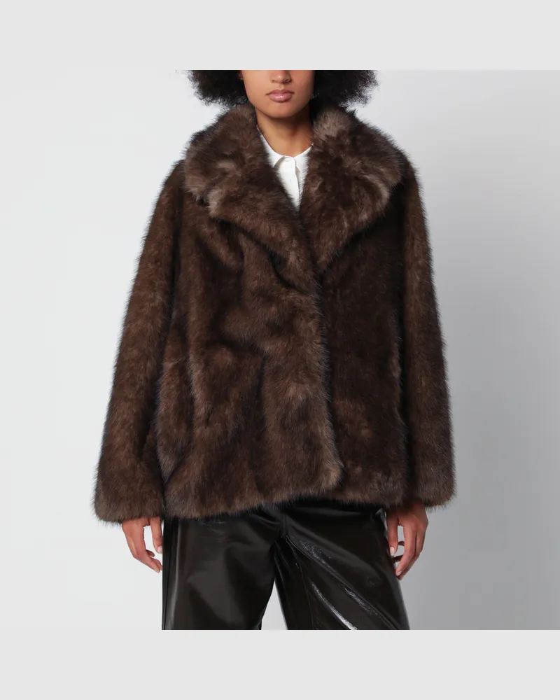 STAND Braune Journi Jacke aus Kunstpelz Brown