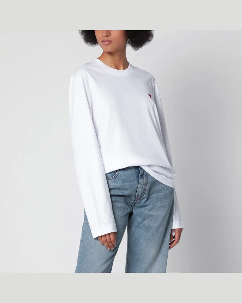AMI Paris Weißer Pullover Ami De Coeur White