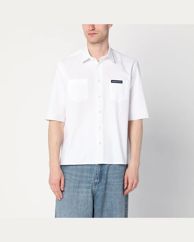 Namacheko Weißes Hemd mit Logo Aufnäher White