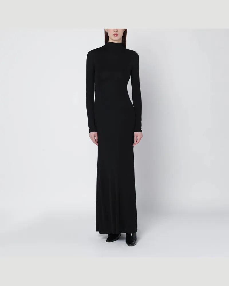 Alaïa Schwarzes Kleid mit Rückendrapierung 