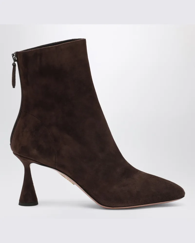 Aquazzura Amore Stiefelette 75 aus braunem Wildleder Braun
