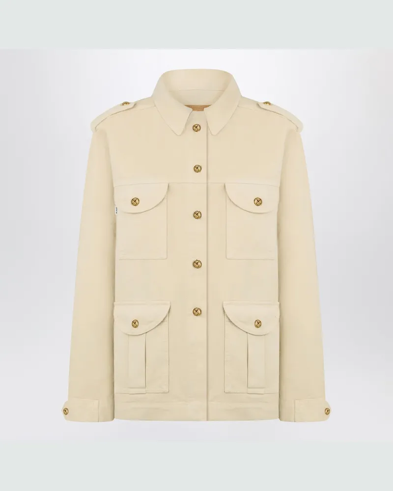 Blazé Milano Safari-Jacke aus beigem Denim 
