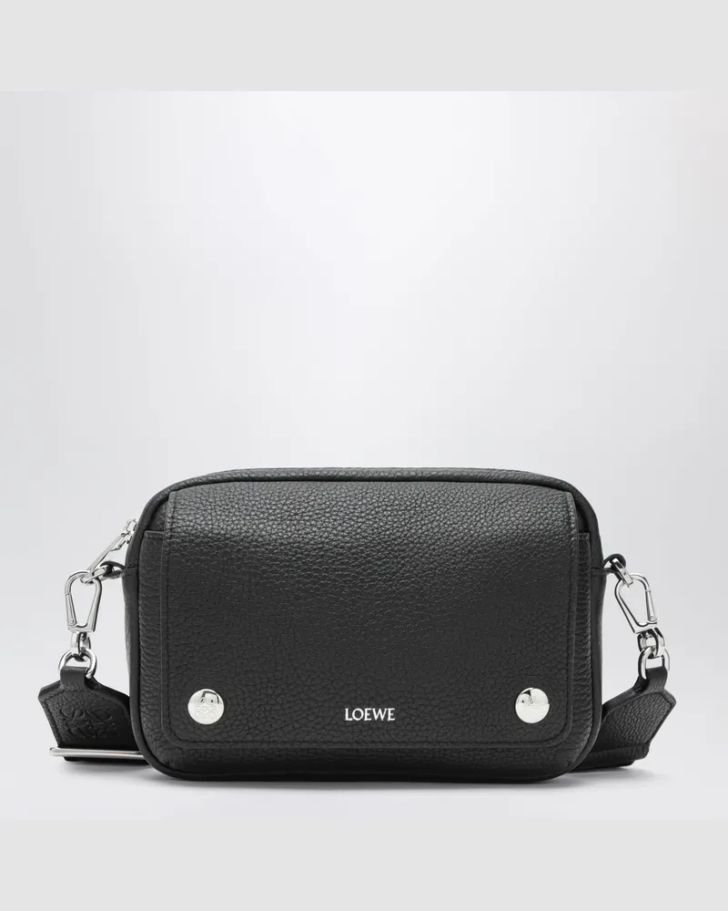 Loewe Schwarze Umhängetasche aus genarbtem Leder Black