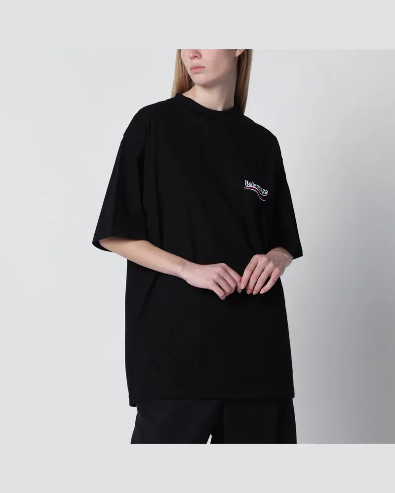 Balenciaga Schwarzes Political Campaign T-Shirt in weiter Passform Black