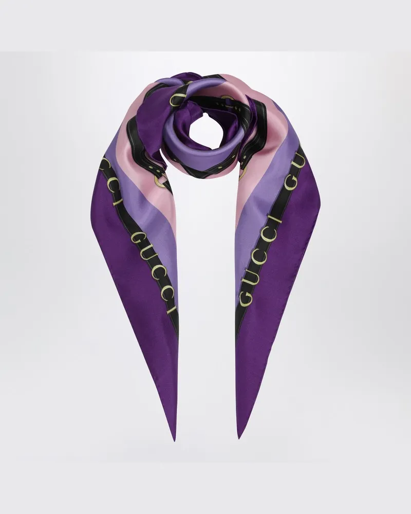 Gucci Violett/rosa Carré aus bedrucktem Seidentwill Violett