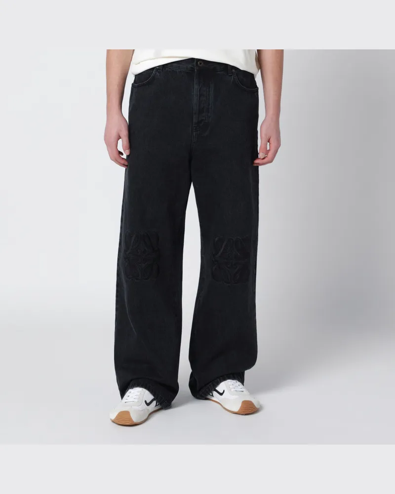 Loewe Weite Anagram Jeans in Schwarz 