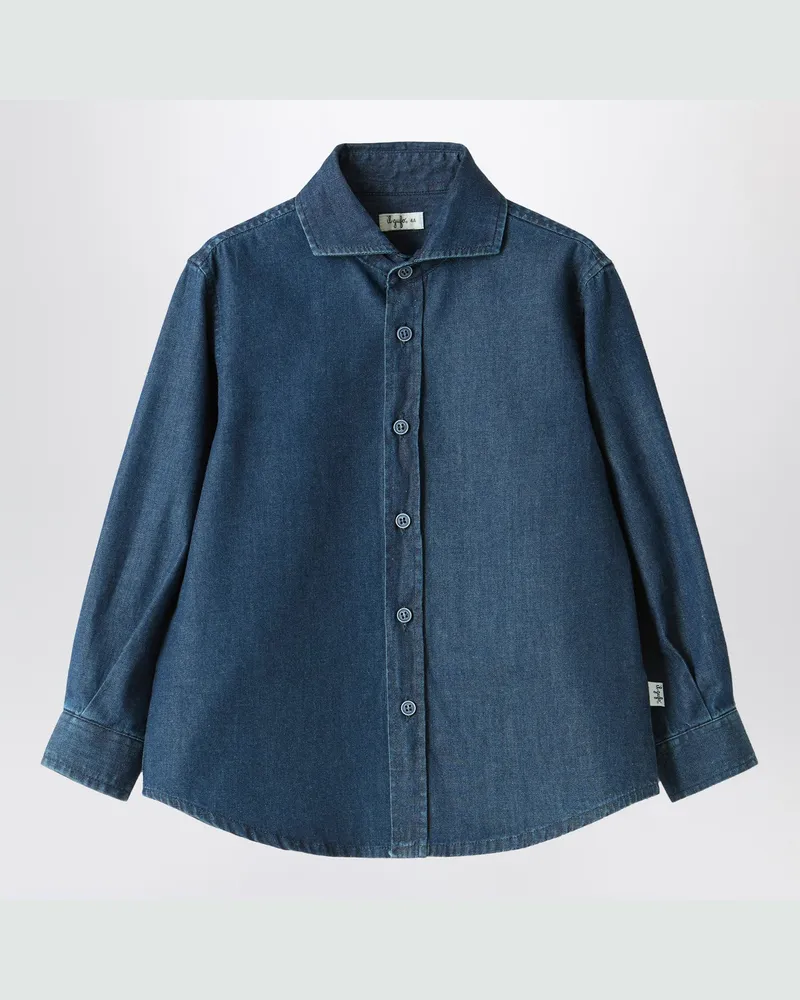 Il Gufo Hemd aus blauem Denim 