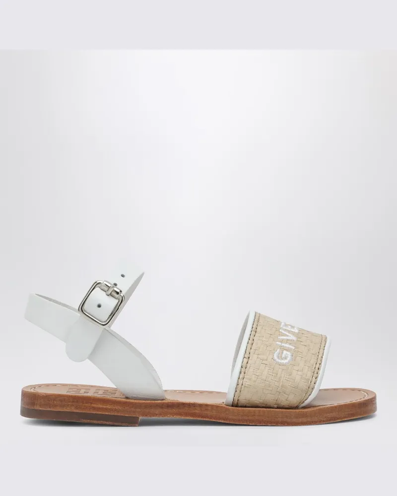 Givenchy Weiß/Beige Sandalen mit Logo Weiß