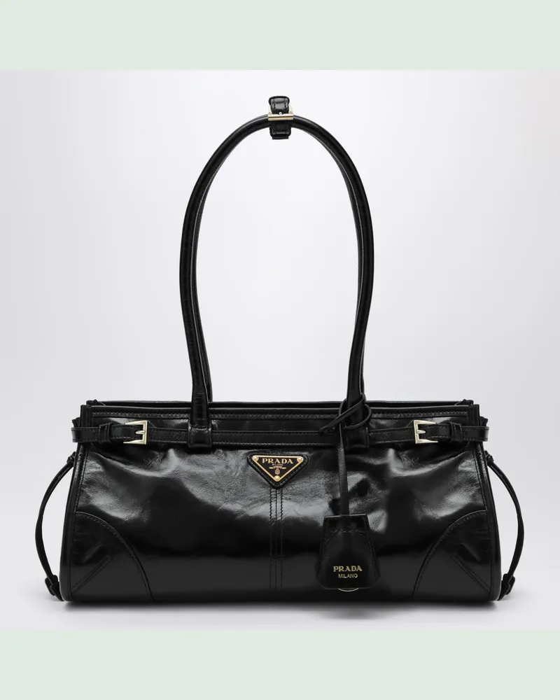 Prada Große  Bonnie Tasche aus schwarzem Leder Black