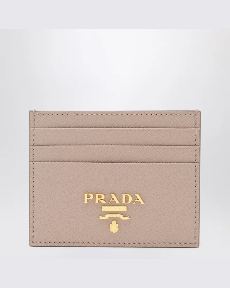 Prada Kartenetui aus puderfarbenem Saffiano 